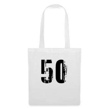 50 - Nummer - Stoffbeutel - Weiß - Vorne