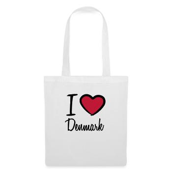 I Love Denmark Danmark Logo - Sac en tissu - blanc - Devant