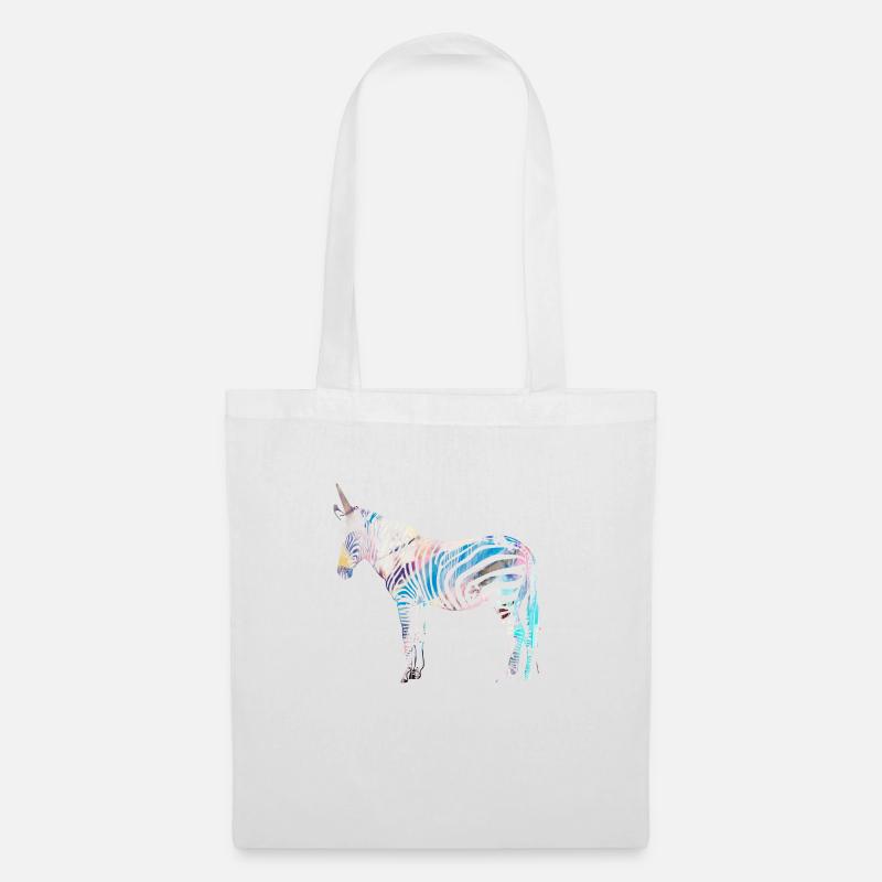 Zebra,einhorn, bunt , illustration,graffiti - Stoffbeutel - Weiß