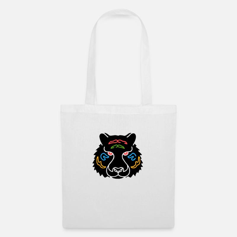 Symbol eines indischen Tigers, Kultur Indiens - Stoffbeutel - Weiß