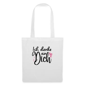 "Ich denke an Dich" Motiv,Valentinstagsgeschenk - Stoffbeutel - Weiß - Vorne