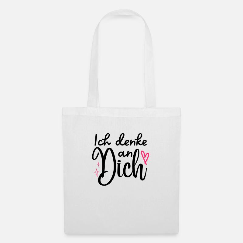 "Ich denke an Dich" Motiv,Valentinstagsgeschenk - Stoffbeutel - Weiß
