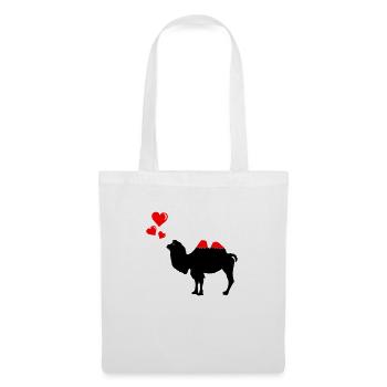 Chameau amoureux - Sac en tissu - blanc - Devant