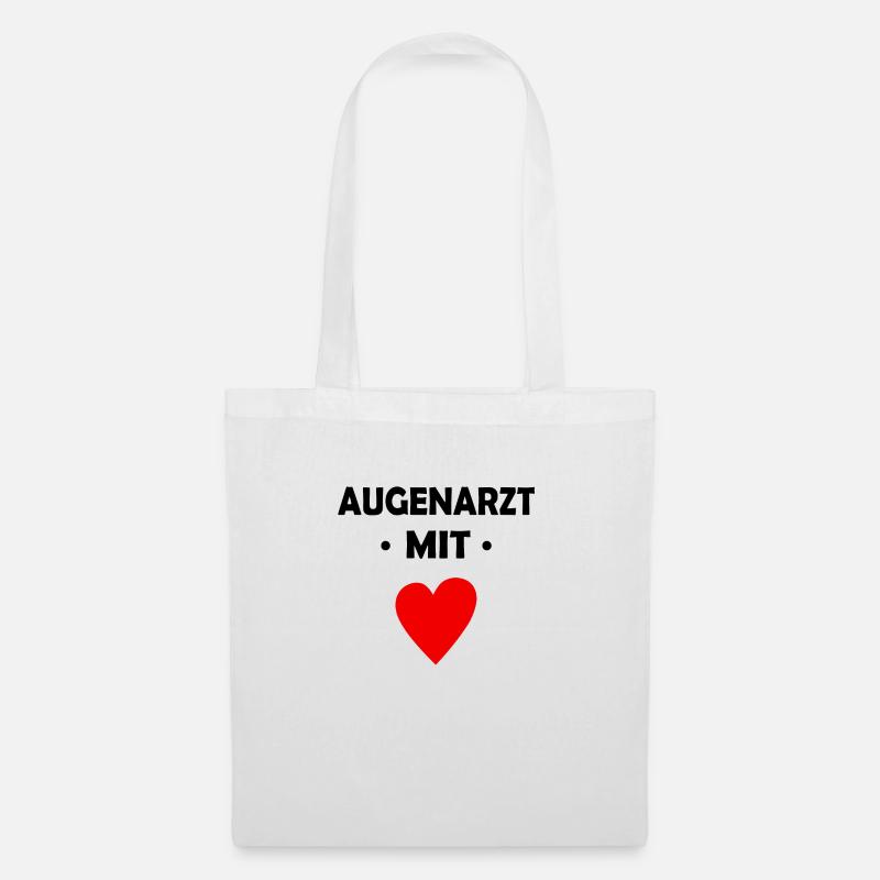 Augenarzt mit Herz - Stoffbeutel - Weiß