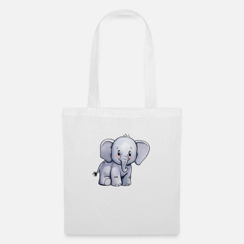 Elefant Elefanten Baby - Stoffbeutel - Weiß