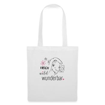 Frech, wild, wunderbar :-) - Stoffbeutel - Weiß - Vorne