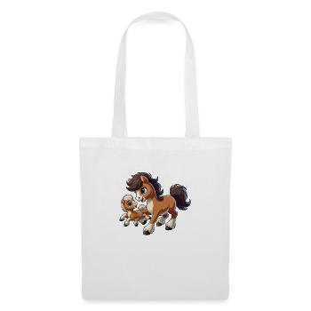 Pony with child frolicking - Tote Bag - white - Front
