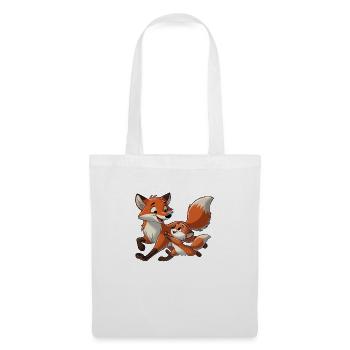 Fox with child frolicking - Tote Bag - white - Front