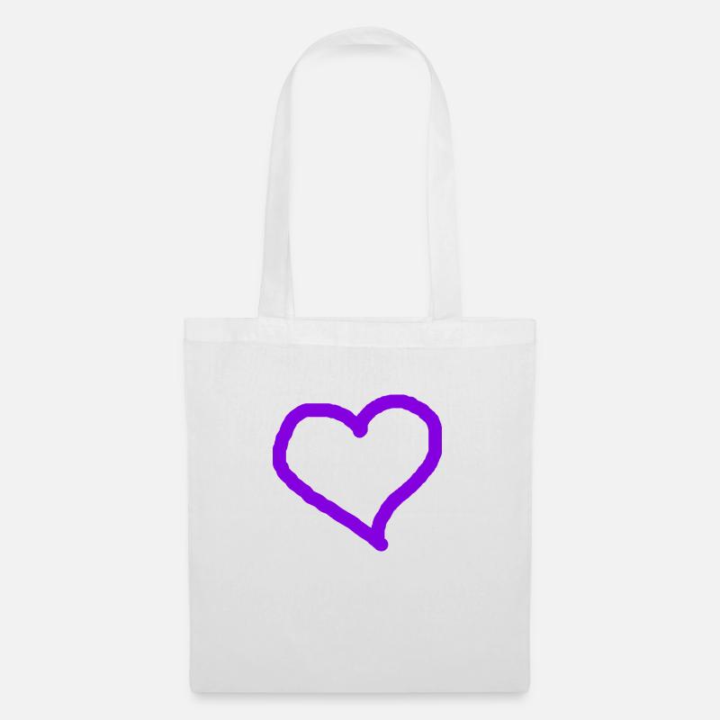 Herz lila Herzchen Geschenkidee violett Liebe - Stoffbeutel - Weiß