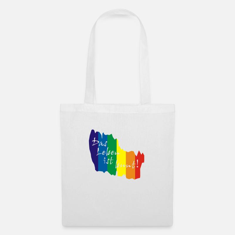 Das Leben ist bunt! - Stoffbeutel - Weiß