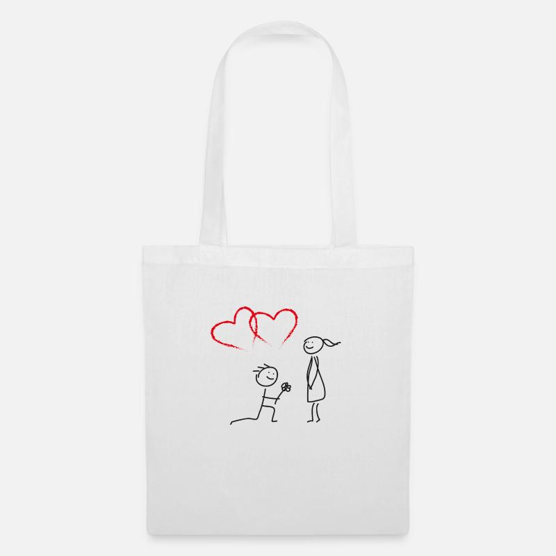 Hochzeitsantrag, Antrag zur Hochzeit - Stoffbeutel - Weiß