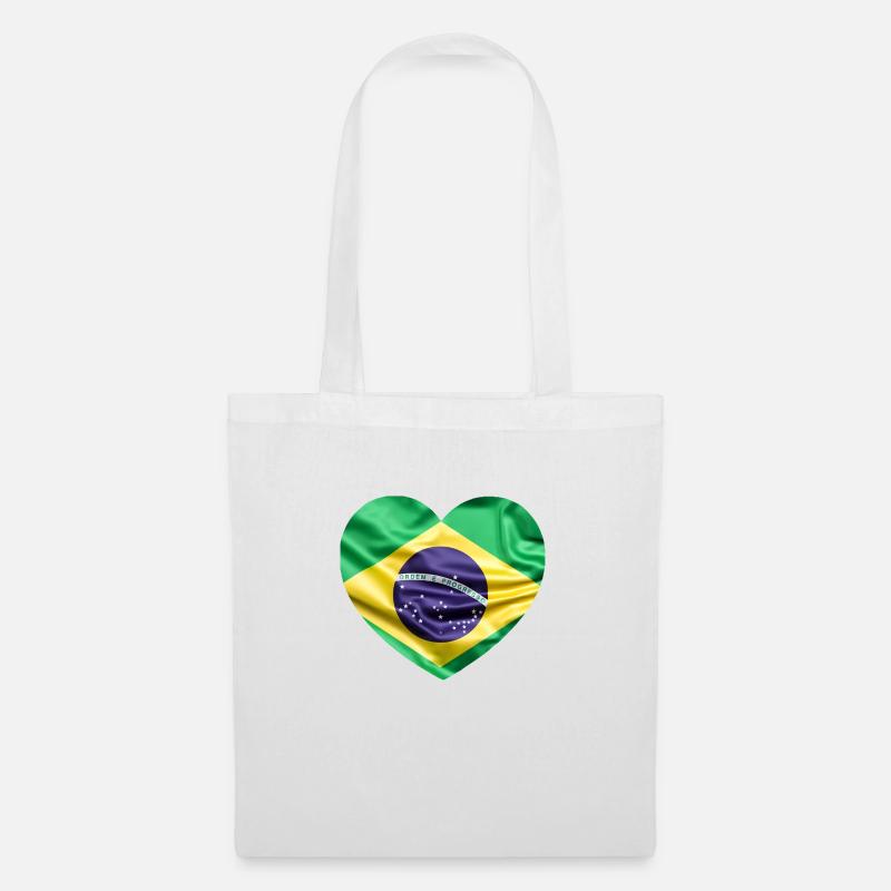 Brasilien Flagge - Stoffbeutel - Weiß