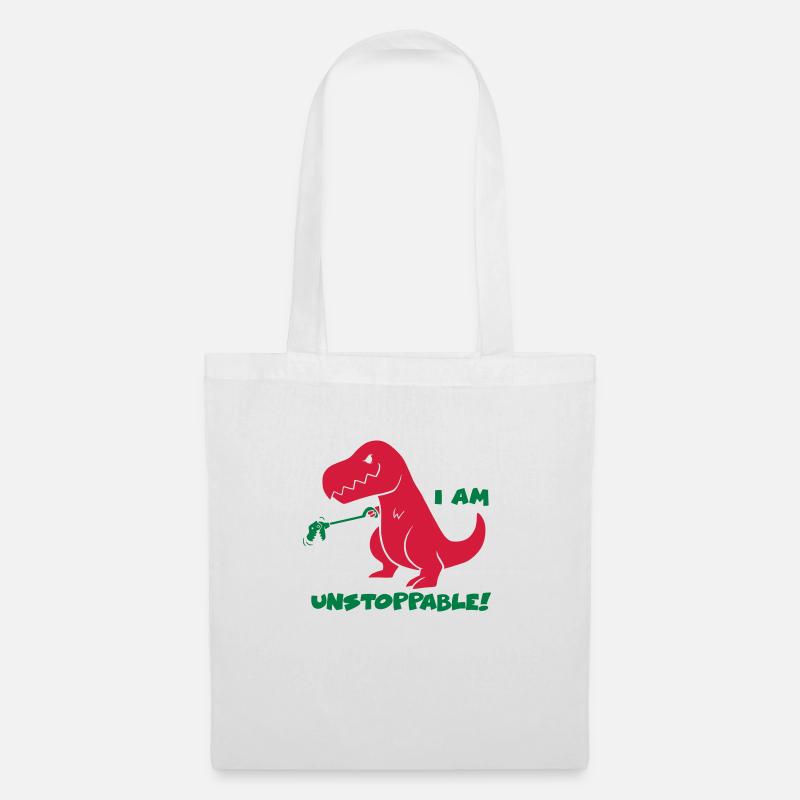 T-REX - I AM UNSTOPPABLE (Red) - Stoffbeutel - Weiß