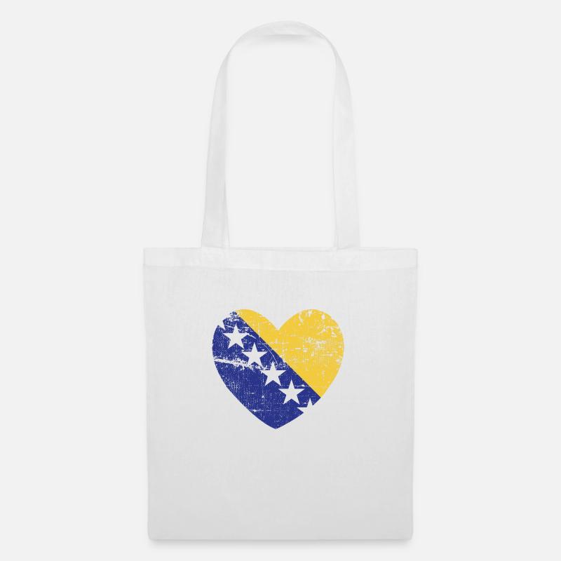Bosnien Herz Bosnier Bosnisch Balkan Geschenkidee - Stoffbeutel - Weiß