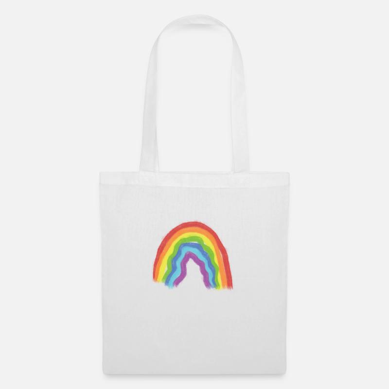 Regenbogen - Stoffbeutel - Weiß