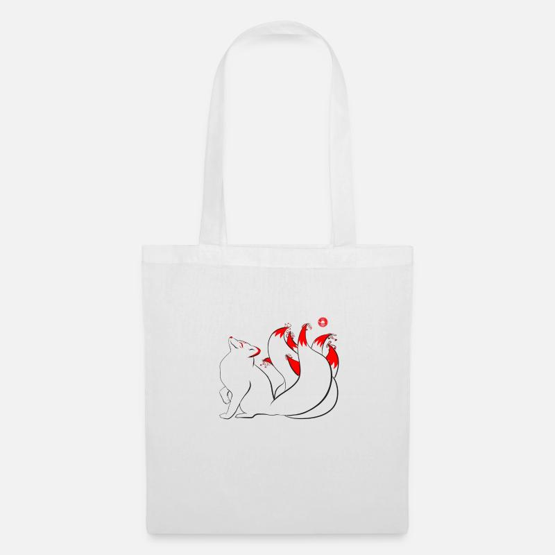fröhlich kitsune - Stoffbeutel - Weiß