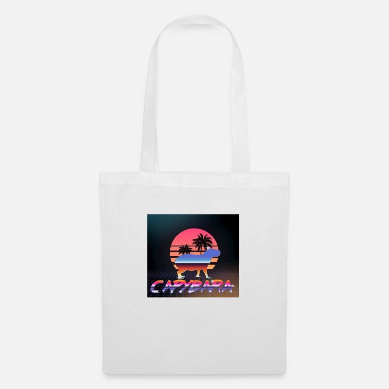 Capybara Retrowave - Tote Bag - white