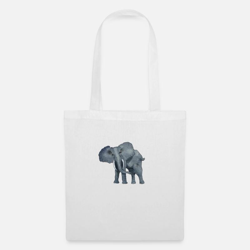 Imposanter Elefant - Stoffbeutel - Weiß