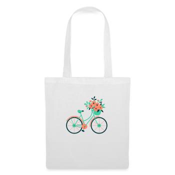 Customisable bike with flowers - Tote Bag - white - Front