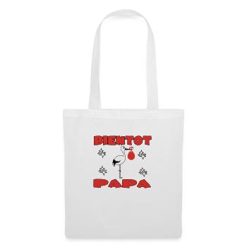 BIENTOT PAPA - Sac en tissu - blanc - Devant