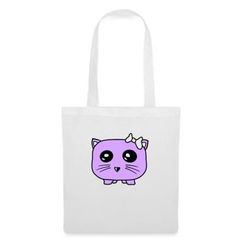 Fille chat joli arc petit hamster femme - Sac en tissu - blanc - Devant