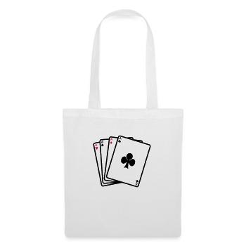 Poker - Karten - Stoffbeutel - Weiß - Vorne
