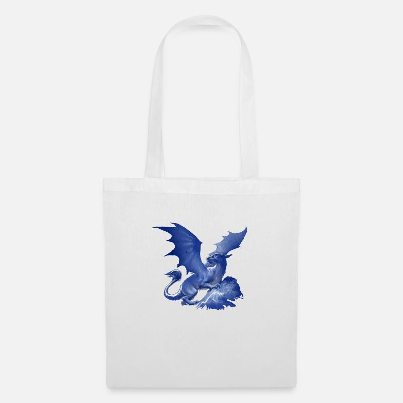 drache ,blau,malerei,graffiti,aquarell - Stoffbeutel - Weiß