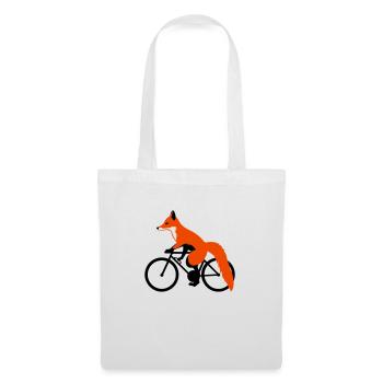 fox on bicycle - Tote Bag - white - Front