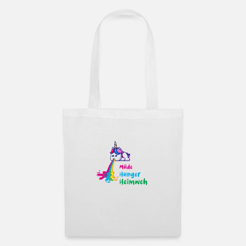 kotzendes Einhorn, unicorn,müde, hunger, einhorn - Stoffbeutel - Weiß