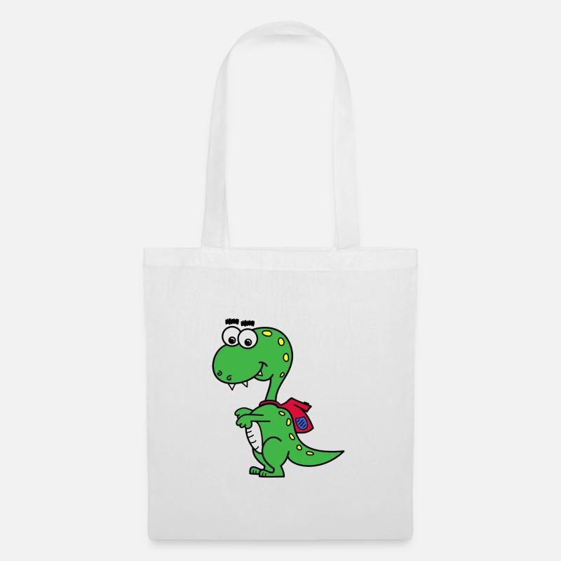 T-Rex with backpack - Tote Bag - white