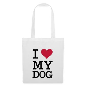 I Love My Dog - Sac en tissu - blanc - Devant