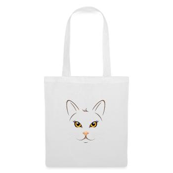 Portrait of a cat with yellow eyes - Tote Bag - white - Front