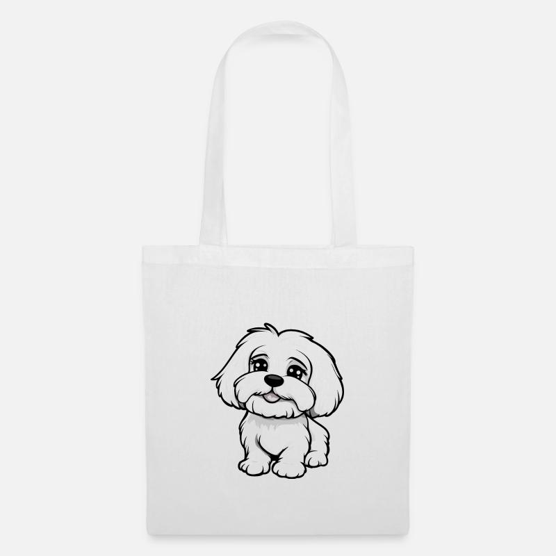 Havanese Hund Comic Niedlich - Stoffbeutel - Weiß