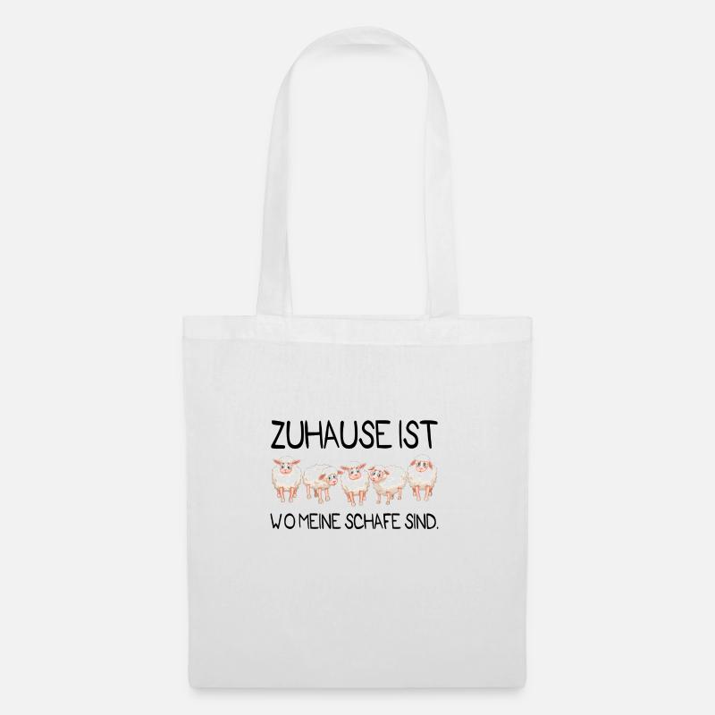 Zuhause ist Schafe Geschenk Bauer Schäfer - Stoffbeutel - Weiß