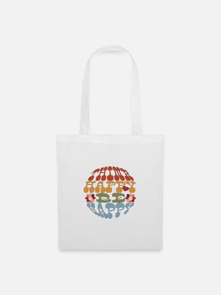 Think Happy Be Happy - Stoffbeutel - Weiß