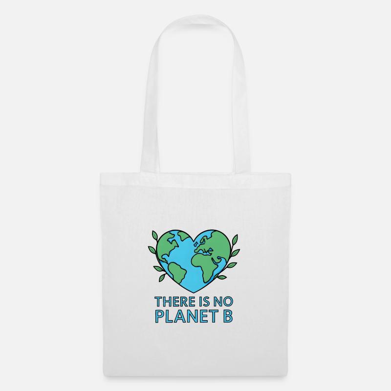 There Is No Planet B – Erde in Herzform - Stoffbeutel - Weiß