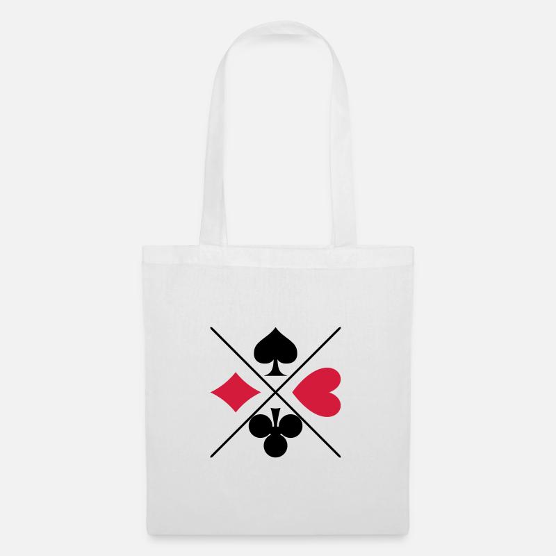 Kartenspielsymbole - Stoffbeutel - Weiß