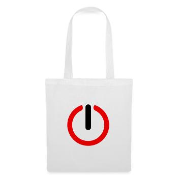 Powerbutton Poti Knopf Drehregler Icon Symbol - Stoffbeutel - Weiß - Vorne