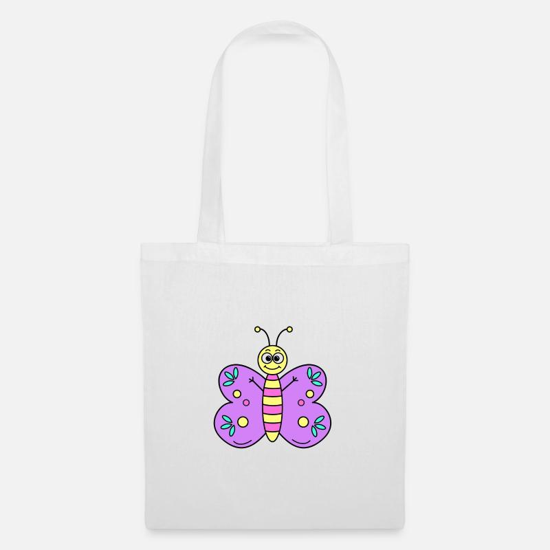 Schmetterling Lila - Stoffbeutel - Weiß
