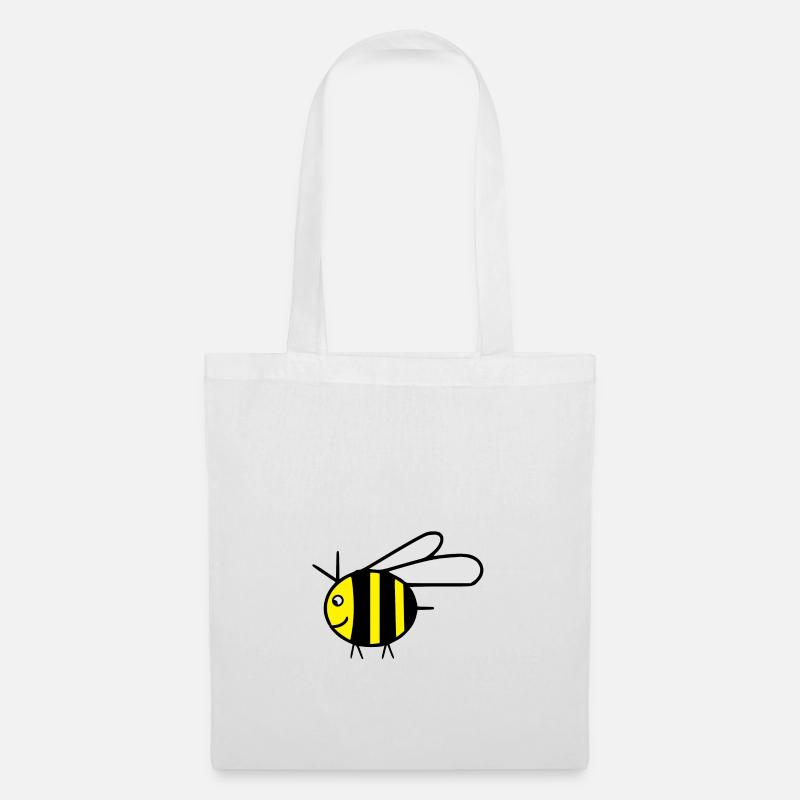 Gelbe fliegende Honigbiene Hummel - Geschenkidee - Stoffbeutel - Weiß