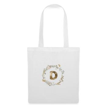D Monogram Glitter Boho Wreath - Tote Bag - white - Front