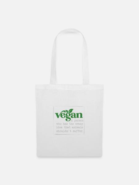 Vegan Fleischlos Tierlieb & Veganer - Stoffbeutel - Weiß
