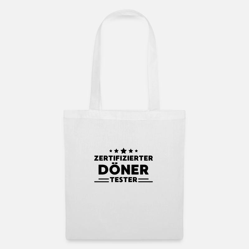 Döner tester Fast Food Kebab Spruch Geschenk - Stoffbeutel - Weiß