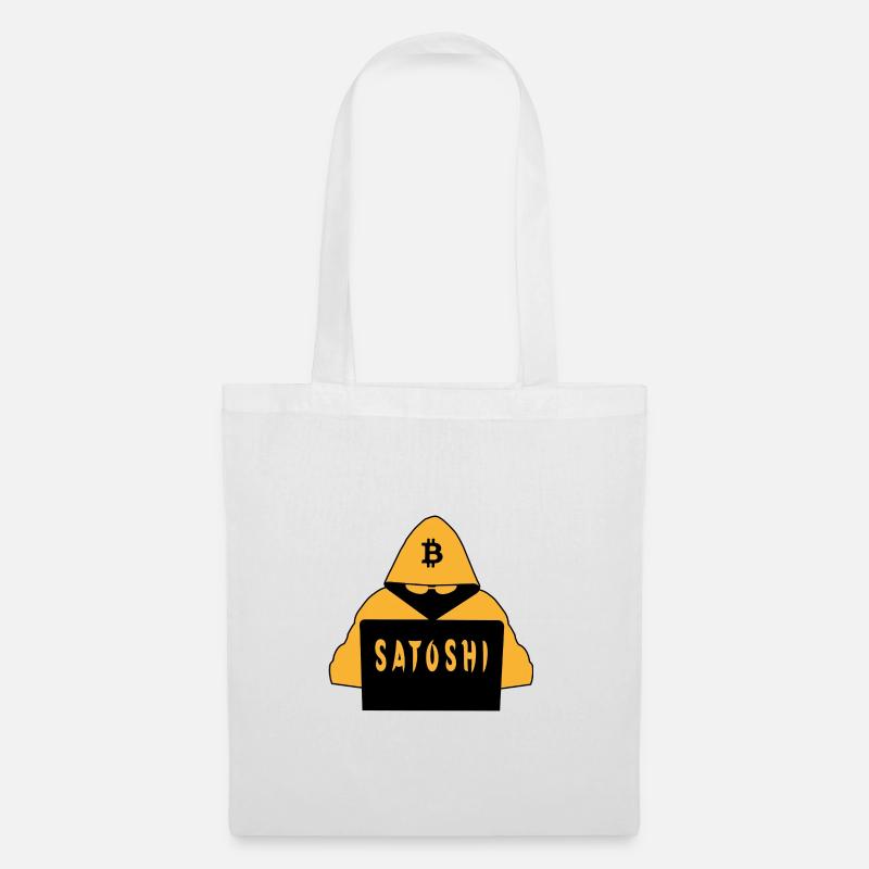 Bitcoin Erfinder Satoshi Nakamoto - Stoffbeutel - Weiß