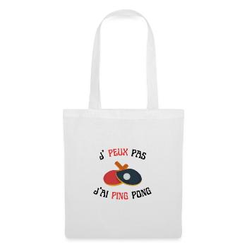 J'peux pas j'ai ping pong - Sac en tissu - blanc - Devant