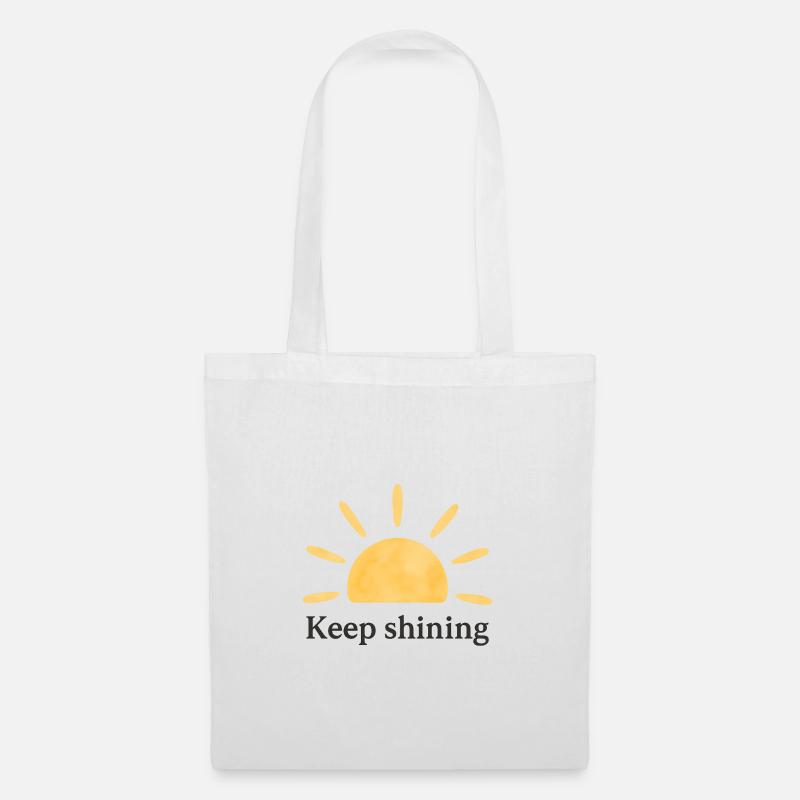 Keep Shining – Sonne – Minimalistisch - Stoffbeutel - Weiß