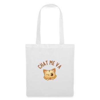 Chat me va - Sac en tissu - blanc - Devant
