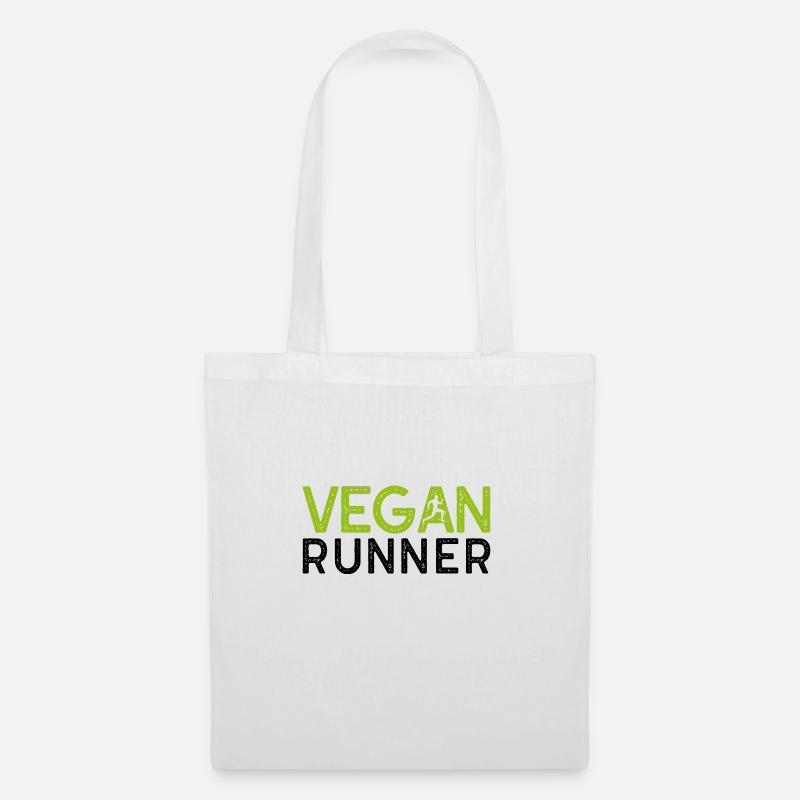 Vegan runner Geschenk Pflanzen Spruch - Stoffbeutel - Weiß