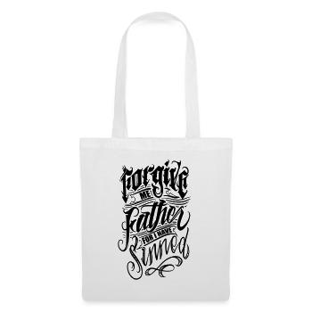 Pardonne-moi Père car j’ai péché Vector noir - Sac en tissu - blanc - Devant