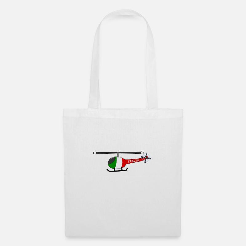 Hubschrauber Italien Flagge Kinder - Stoffbeutel - Weiß